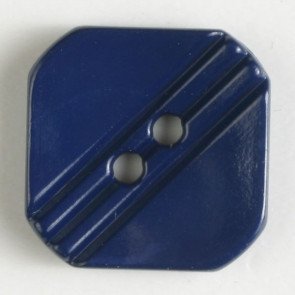 Knopf quadrat blau 15 mm